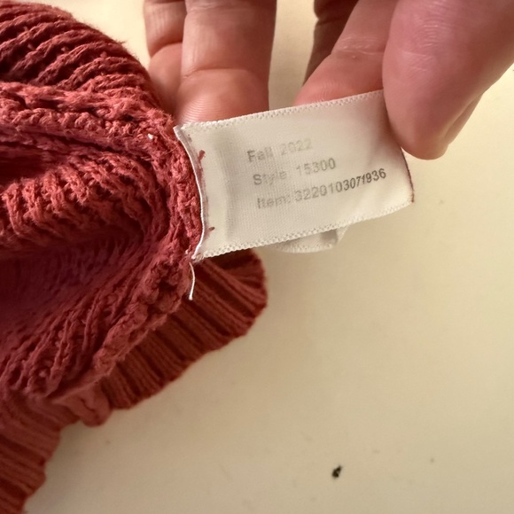 MARINE LAYER Burnt Orange Thick Knit Crew Neck Pullover Sweater Mens LARGE - Picture 10 of 10